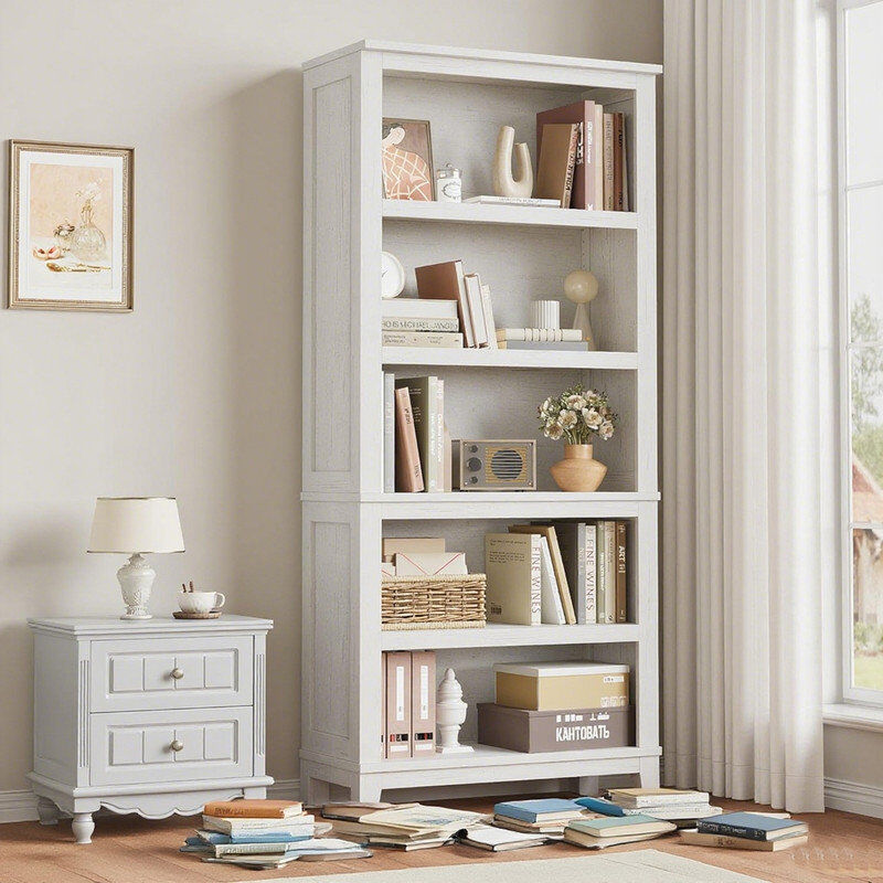 Blue Elephant 181.1 cm H x 80 cm W Bookcase White 181.1cm H X 80cm W X 30cm D