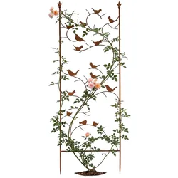 DanDiBo Rankhilfe Rankgitter Metall 150 cm Vögel 120705 Kletterhilfe Pflanzengitter Kletterpflanzen Erdspieß Bodenstecker Blumenhalter Ranksäule