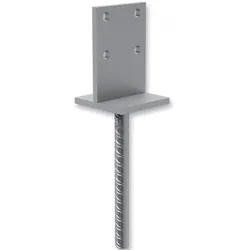 Pfostenträger, T-Form, zum Einbetonieren, 130 x 90 x 90 mm, 4 mm stark, Stahl verzinkt