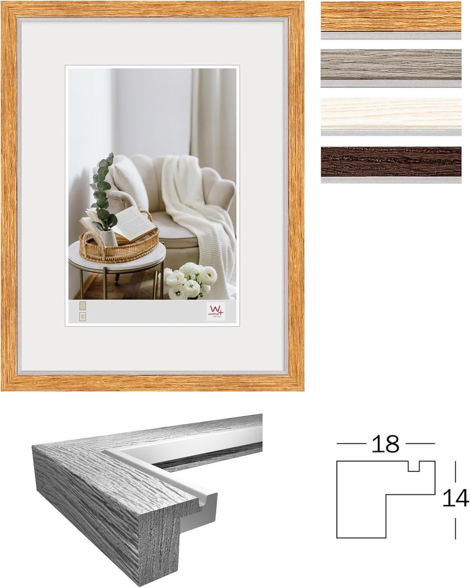 Houten Fotolijst in Country Style - Walnoot - 30 x 40 cm