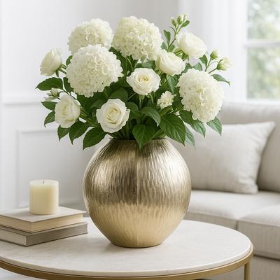 Sagebrook Home "Aluminum Vase Modern Glam Tall Sculptural Accent Decor - 10"" Gold"