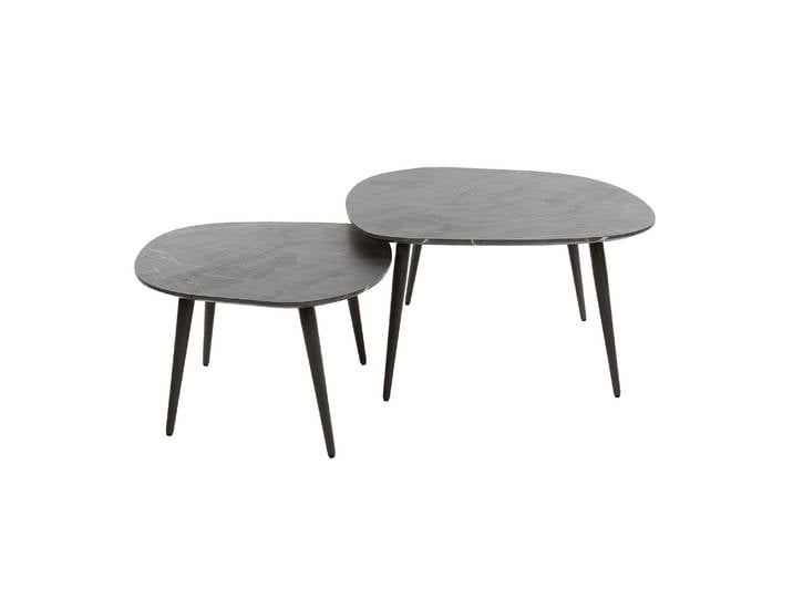 Clemento Onyx Couchtisch birnenförmig Set