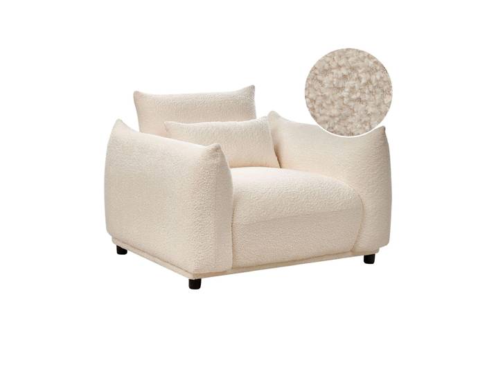 Fauteuil en bouclé blanc h72