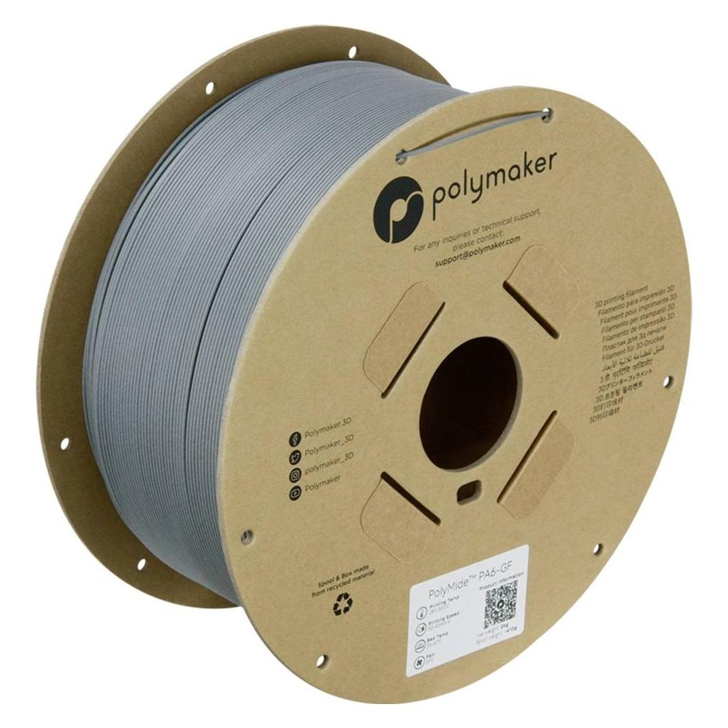 Polymaker PolyMide PA6-GF Grau 1,75 mm 2.000 g (2000 g, 1.75 mm) (PG02003)