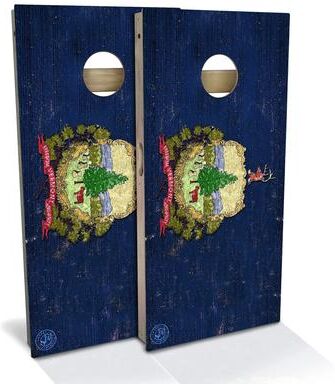 Skip's Garage Vermont Flag Outdoor Cornhole Board Set