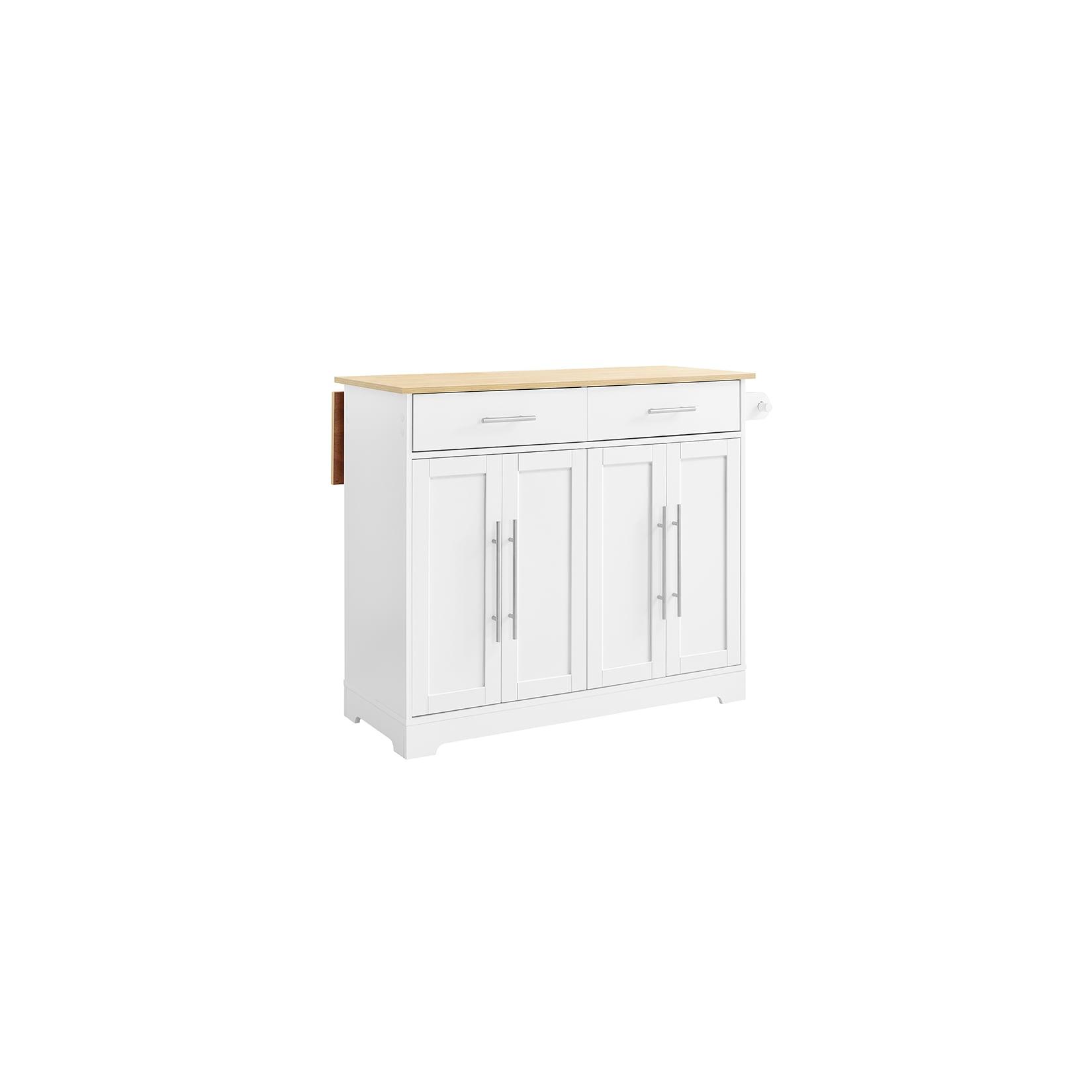 SoBuy Kücheninsel mit 2 Schubladen Weiß 107x44x91cm Nordisch