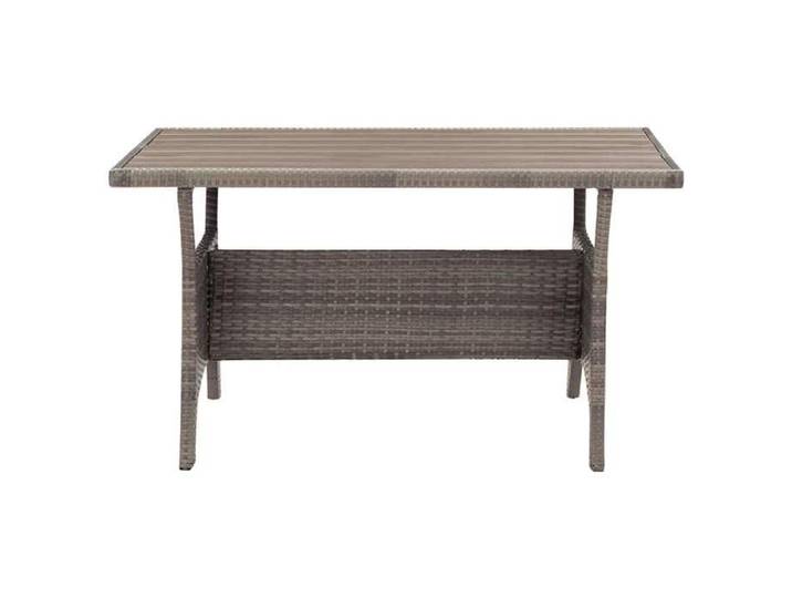 30286& Grande Table - Table de jardin - Table de cuisine - Gris 120x70x66 cm - résine tressée