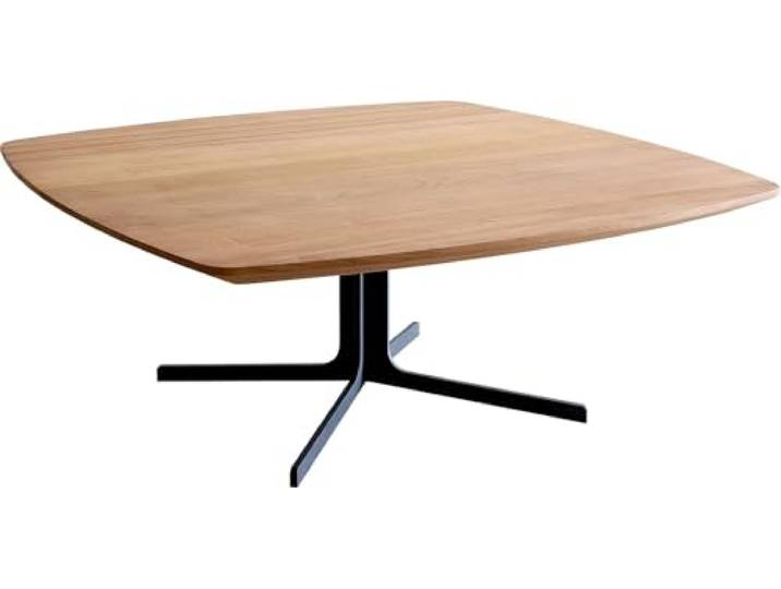 DELIFE Wohnzimmertisch Talita 90x90 cm Ulme Natur Metall Schwarz
