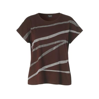 T-Shirt VIA APPIA DUE "VIA APPIA DUE T-Shirt", Damen, Gr. 48, braun (kaffee), Obermaterial: 100% Baumwolle CO., gestreift, regular fit, Rundhals, Shirts T-Shirt, Große Größen