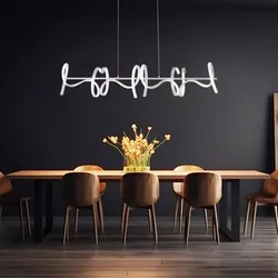 LED Hänge Lampe Wohn Zimmer Pendel Decken Leuchte geschwungen DIMMER