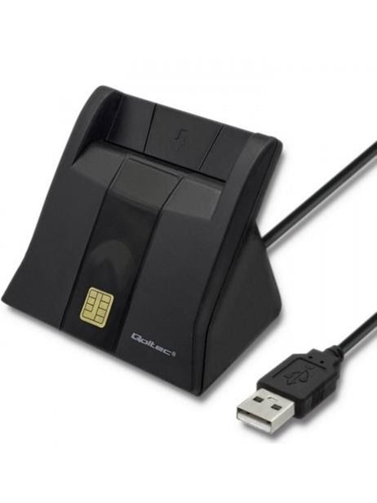 Qoltec 50643 Smart Card Reader - USB 2.0 - Schwarz