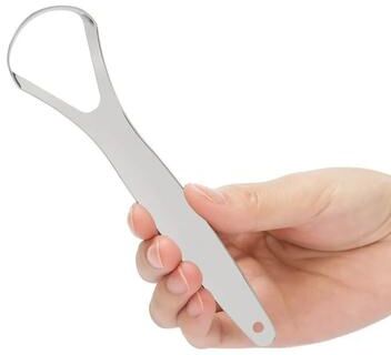 Inspired Living Portable Stainless Steel Tongue Scraper For Bad Breath Reusable Metal Tongue Cleaner Portable Stainless Steel Tongue Scraper For Bad Breath Reusable Metal Tongue Cleaner