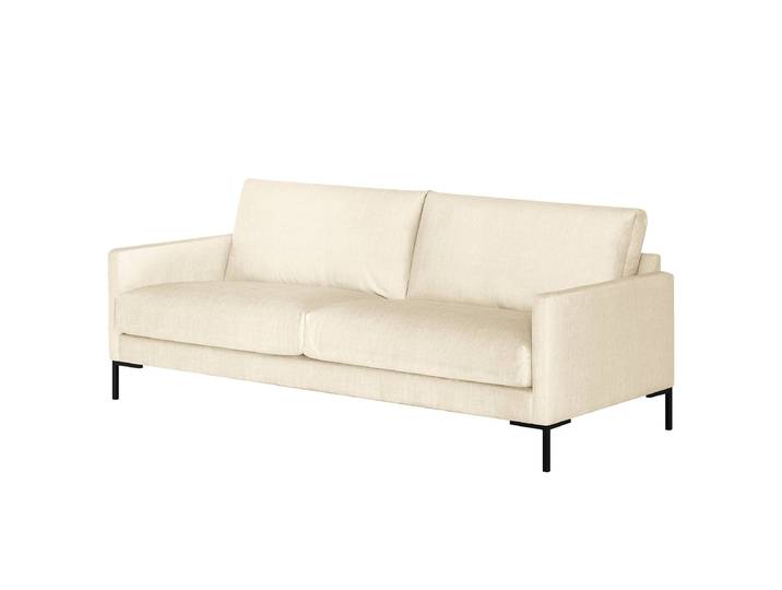 Canapé 3 places Belmonte Blanc Microfibre Valeria 211cm Moderne