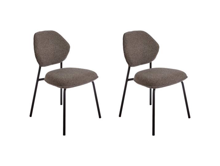 Celina Home Stuhl-Set Move-Ch2, Braun, Schwarz, Metall, Rundrohr, 51x85x63 cm, Stoffauswahl, stapelbar, Esszimmer, Stühle, Polsterstühle
