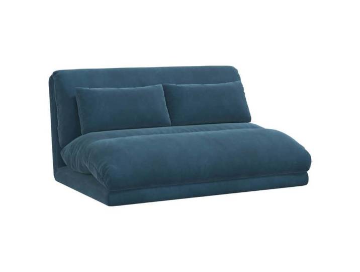 Fauteuil de sol (1 PLACE)- COCO - Chaise sol pliante - fonction lit - Velours - Bleu - 110x82x55 cm &89txu20v
