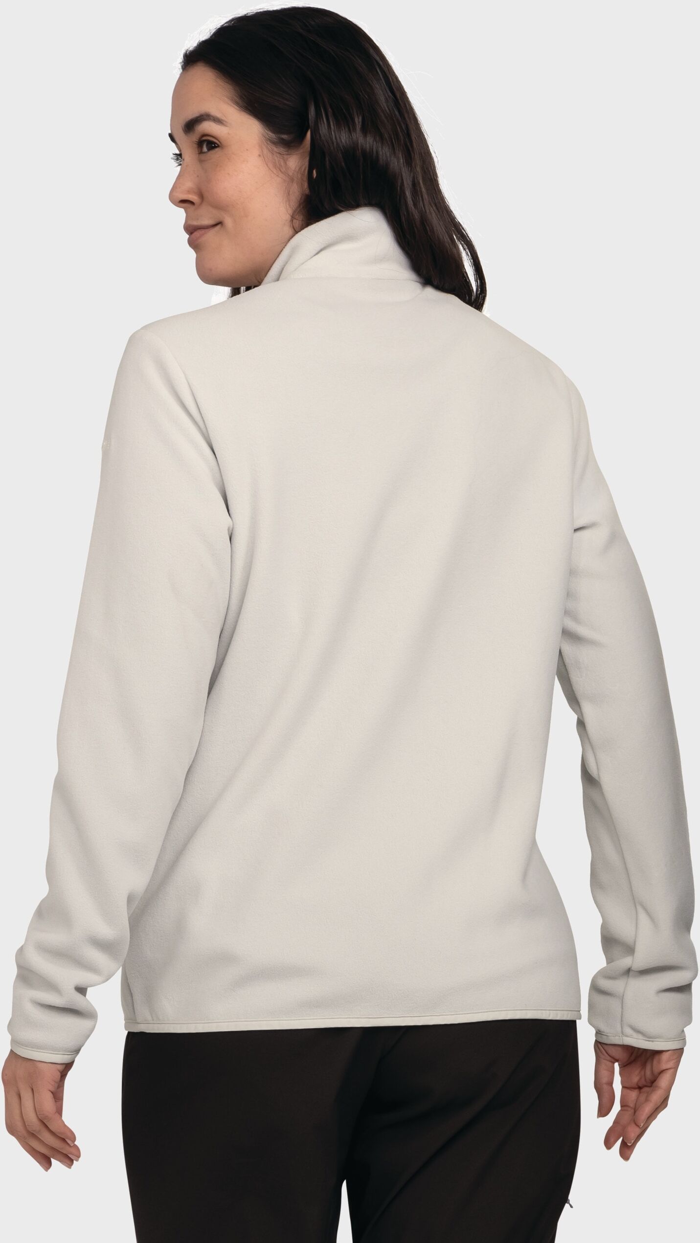Fleecejacke SCHÖFFEL "Fleece Jk Style Ash WMS", Damen, Gr. 50, beige (9040, natur), Oberstoff: 100% Polyester, regular fit, hoch geschlossener Ausschnitt, Jacken Fleecejacke 9040, natur 50