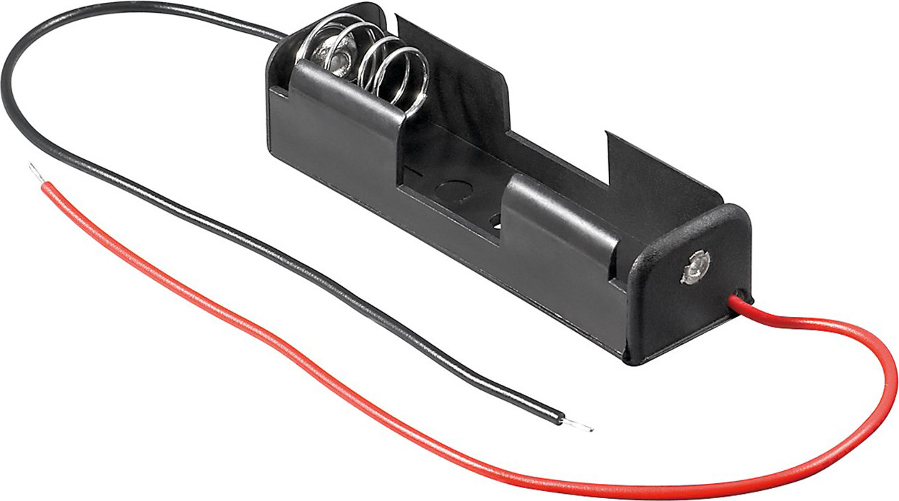 Goobay batterijhouder voor 1 x Mignon AA met aansluitkabel, zwart