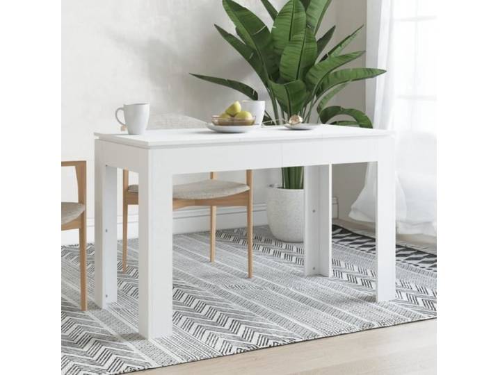 Promo Table de cuisine LMT - Table de salle à manger Blanc 120x60x76 cm Bois d'ingénierie 25Kg