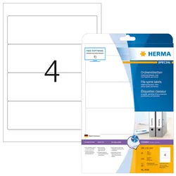 Herma Ordnerrückenschilder permanent haftend 192 x 61 mm weiss 25 Bl 100 Etik. Inkjet