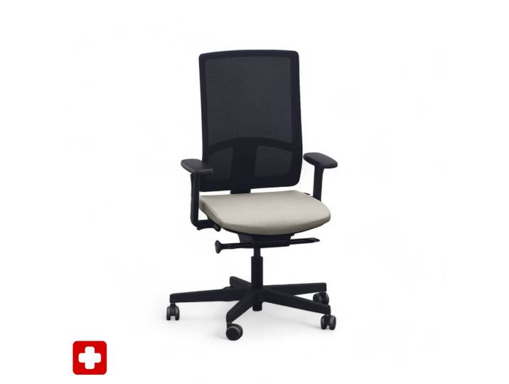 Bürostuhl SitagPoint Tec 2 Mesh swissmade mit 2D Armlehnen, Beige, Neu, Ergonomischer Stuhl - ideal für flexibles Arbeiten