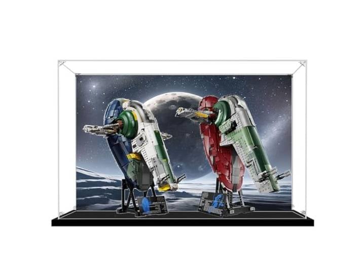 Acryl-Displaybox, kompatibel mit LEGO 75409 75060 Raumschiff-Kits, transparente Boxen für die Präsentation von Sammlerstücken, staubdichte Displayboxen (nur Box) (Hintergrund)