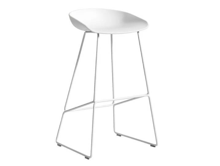 HAY - About A Stool AAS 38 Barhocker H 85, white 2.0 (Kunststoffgleiter)