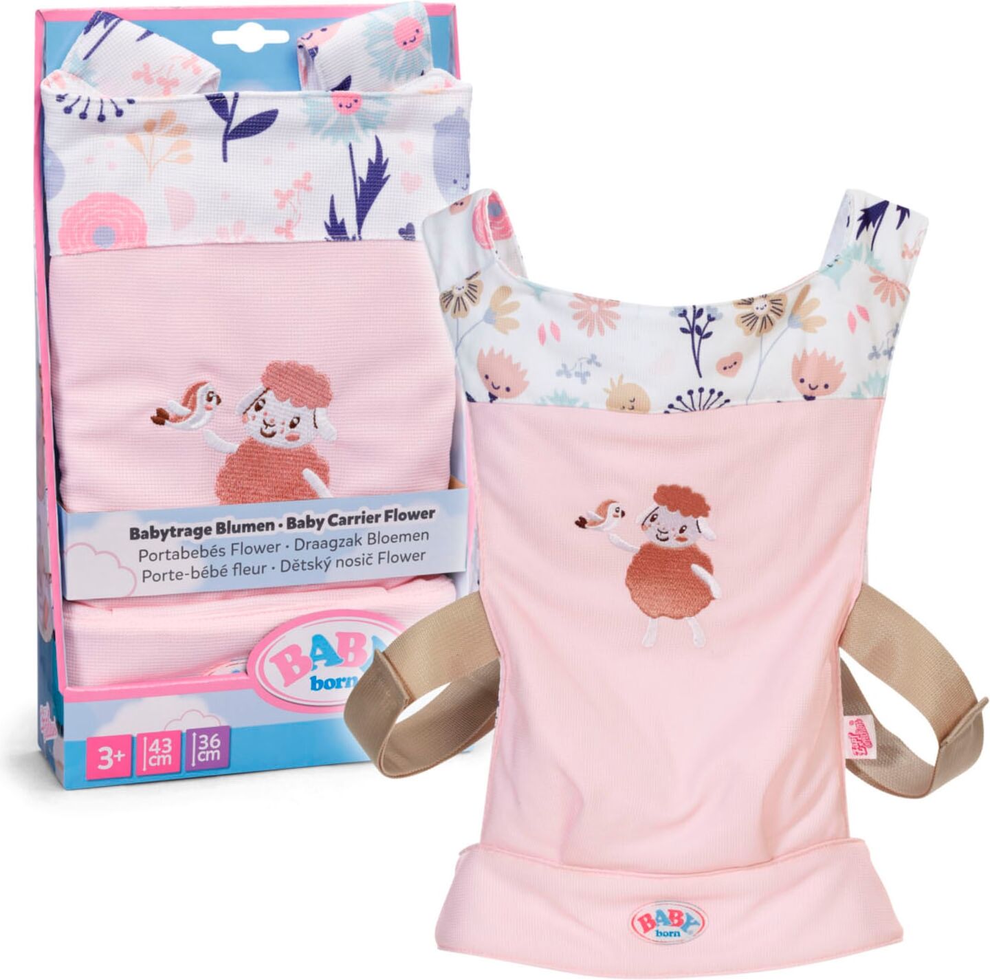 Puppen Bauchtrage BABY BORN "Babytragesitz Blumen", rosa, Puppenausstattungen, Kinder, Polyester, Puppen Bauchtrage