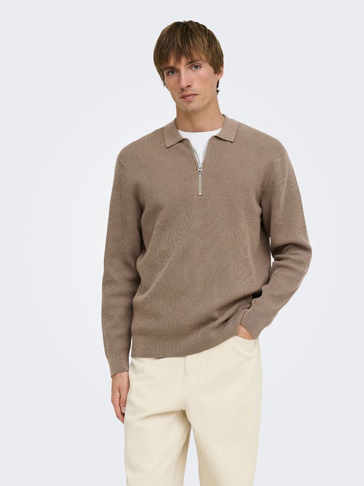 ONLY & SONS Pullover "Phil" in Taupe - M