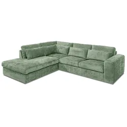 SOMETA Ecksofa Bolzano Stoff Grün