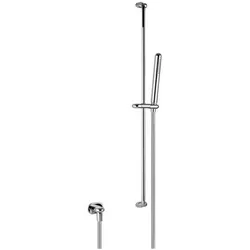 Gessi, Duscharmatur + Badewannenarmatur, Goccia Brausestange 800 mm, mit Antikalk-Handbrause, Schlauch 1,50 m und Wandanschlussbogen 1/