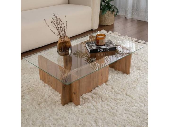 Dmora Couchtisch Itri 105x65x30h cm Braun Zeitschriftenhalter