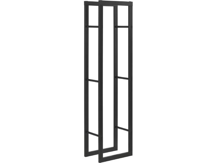 Brandhout rek houtopslag Täby 40x25x150 cm zwart