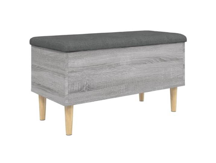 Makastle Sitzbank mit Stauraum Grau Sonoma 82x42x46 cm Holzwerkstoff
