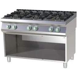A&S polarny Gas-Kochfeld Standgerät Edelstahl 6 Herdplatten 39kw 1200x730x900mm Pilotflamme