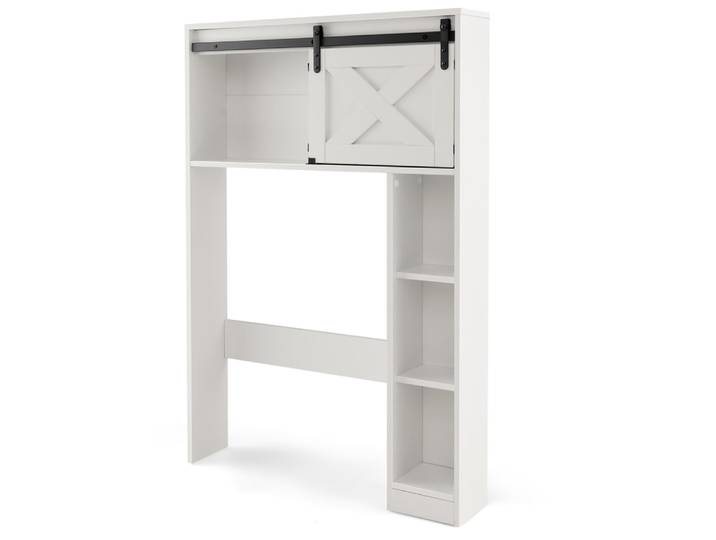 Etagère de salle de bain blanche 84 x 17 x 128 cm