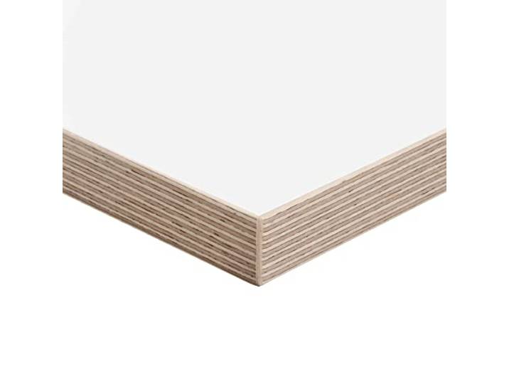 boho office® Schreibtischplatte, Tischplatte – 120 x 80 x 2,5 cm in Weiß mit edler Multiplex Echtholz-Kante in Birke, Kratzfest, seidenmatt glänzend