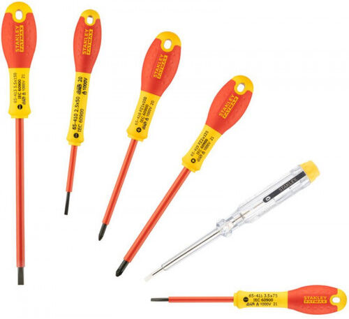Stanley 0-65-443 FatMax Tournevis isolés (plats/Pozi), jeu de 6 pieces