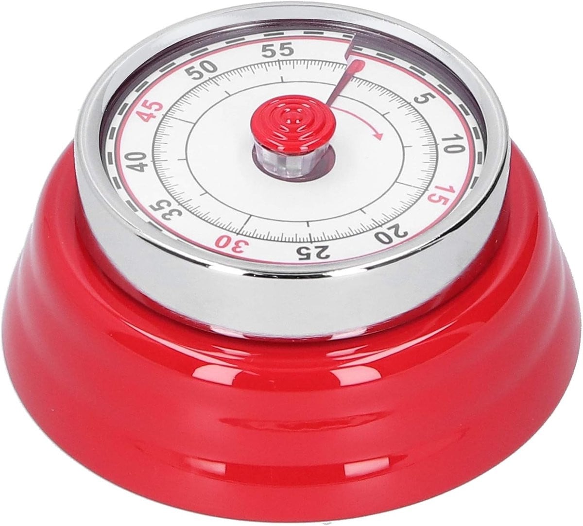 Retro keukenwekker Rood - Digitale en mechanische keukentimer met magnetische bevestiging