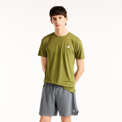 Trainingsshirt NEW BALANCE "SPORT ESSENTIALS UTILITY T-SHIRT", Herren, Gr. XXL, grün (sport grün (gee)), Obermaterial: 100% Polyester, Shirts, atmungsaktiv, schnell trocknend, aus Polyester