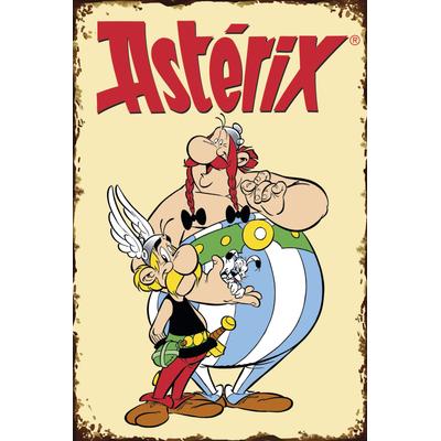 Metallbild LUCKYLINDE "Asterix und Obelix", bunt (farbe bild(er): bunt), B:20cm H:30cm T:0,2cm, Stahl, Bilder, Stahlschild 20x30 cm Wanddeko Bild zum Film "Kampf der Häuptlinge"