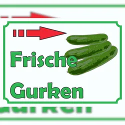HB-Druck Frische Gurken Verkaufsschild Schild  Pfeil rechts A2 (420x594mm)