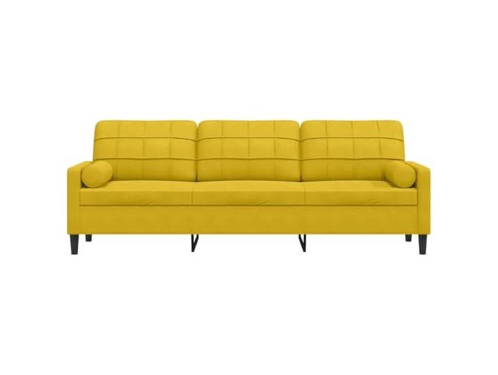 KTHLBRH 3-Sitzer-Sofa, gelb, 210 cm, aus Samt Metallrahmen, abnehmbare Kissen, modernes Design, inklusive 2 dekorativen Kissen