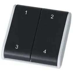 Eltako Funk-Handsender Doppelwippe alu/anthrazit FHS4-al/anso