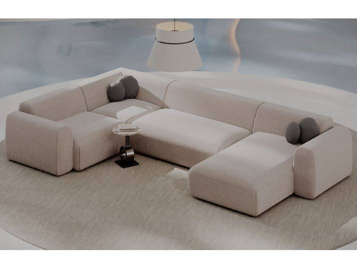 Stoff Wohnlandschaft Cortegada U-Form