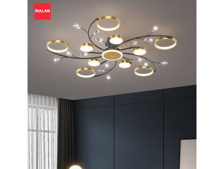 Plafonnier créatif 6/8/10 lumières suspension or noir Led plafond lustre gradation à distance salon chambre lampe