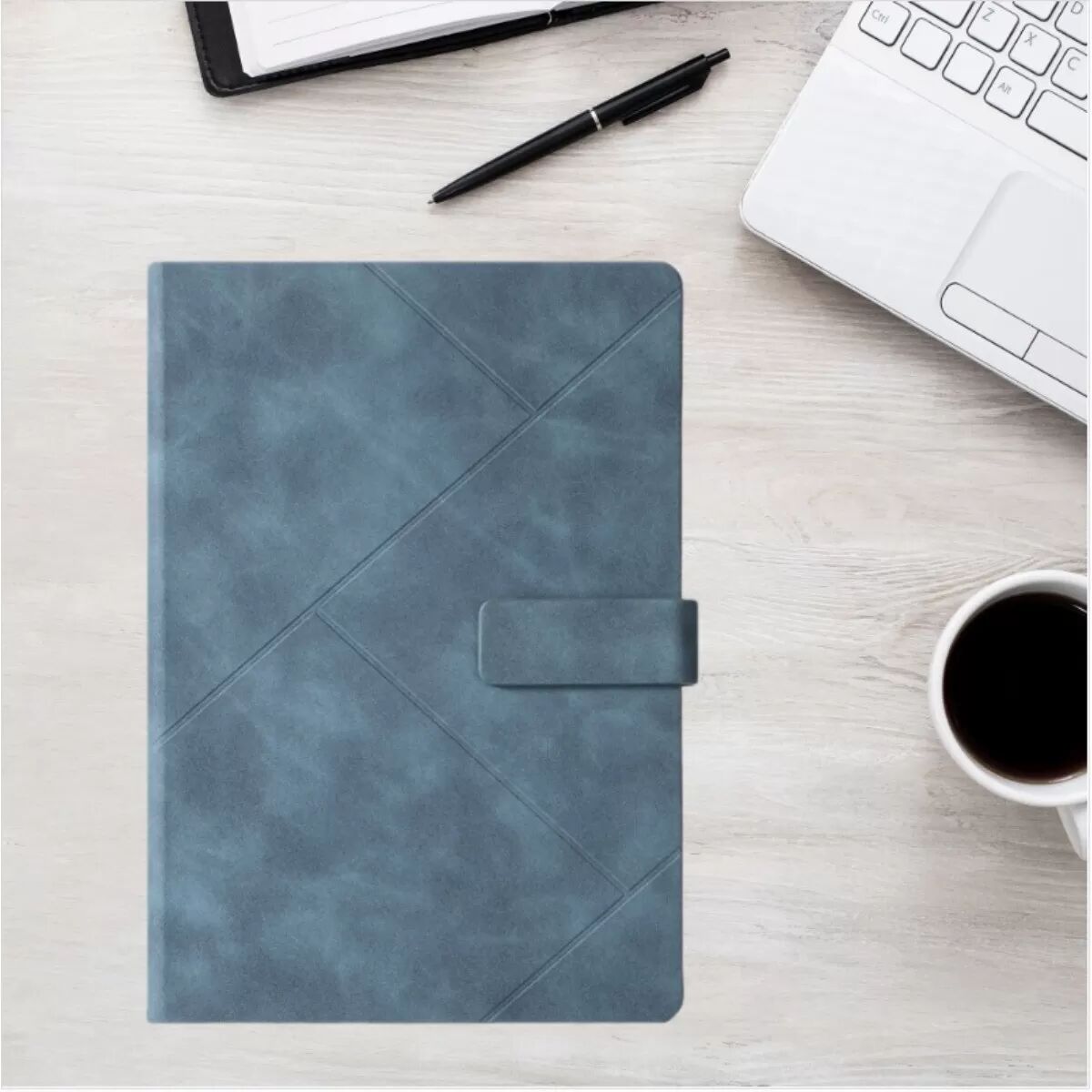 INF Europäisches Retro-Notizbuch - Geprägtes Journal mit Verschluss für Schreiben und Büro Blau