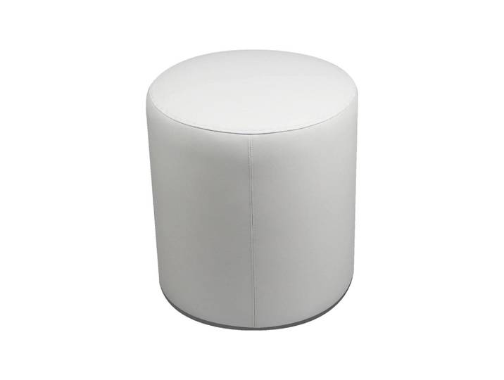 Pouf en similicuir blanc 40x40x42h cm