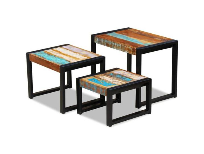 Tables gigognes 3 pcs Bois de récupération massif