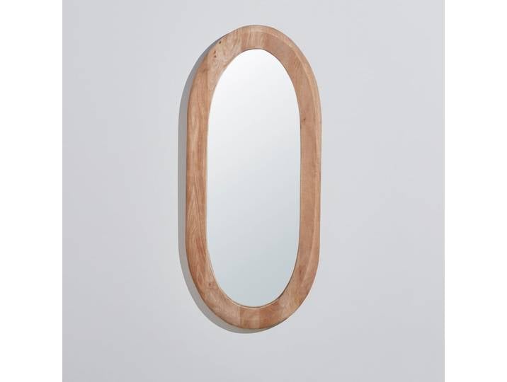 Ovaler Spiegel aus Mangoholz, 65 x 150 cm