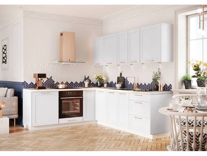 ROYAL24_MARKT Winkelküche - KS46-G290 - ELVARA - Klassisch und harmonisch, (Komplett Set), Beste Güte - Innovativ - Modern